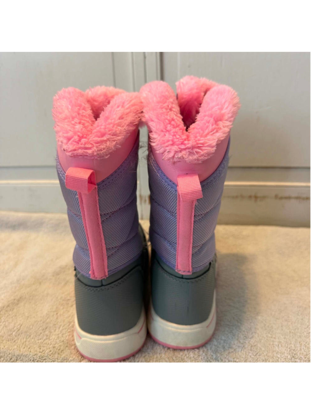 Girls Wonder Nation Waterproof Snow Boots Size 2 Purple Grey - Picture 3 of 15